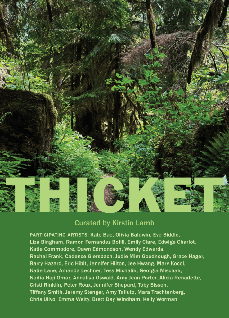 show “Thicket”, a group exhibition featuring nearly forty artists from throughout the Northeast